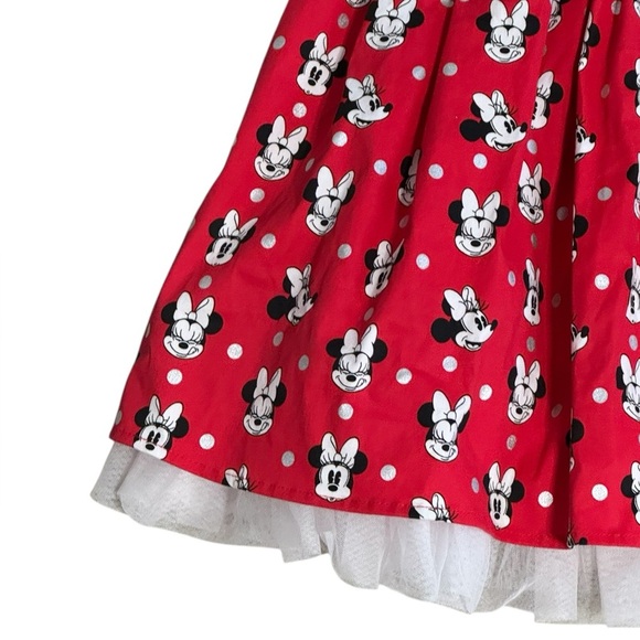 DISNEY Minnie Mouse Red Dress Polka Dot Bow‎ Mickey Size 9/10 9 10 Cruise Park - Picture 3 of 6